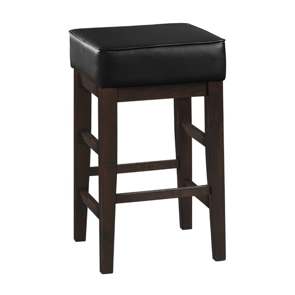 English Elm Vin Espresso Wood Counter Stools with Faux Leather Seats and Ladder Back Set of 2 B056P416883