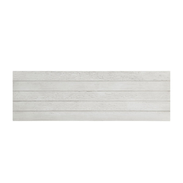 English Elm Wood Pine Console Table Weathered Farmhouse Finish with Open Shelf for Entryway White B016P472790