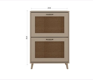 English Elm 2-Tier Shoe Rack Antique Grey - Stable Engineered Wood Entryway Organizer, Open Design Holds 12 Pairs, Space-Saving Durable Storage Solution W2139P306372