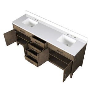 English Elm Grey Oak Double Bath Vanity 80" W X 22" D With Durable Cultured Marble Top & Ample Storage Space B2731P259932