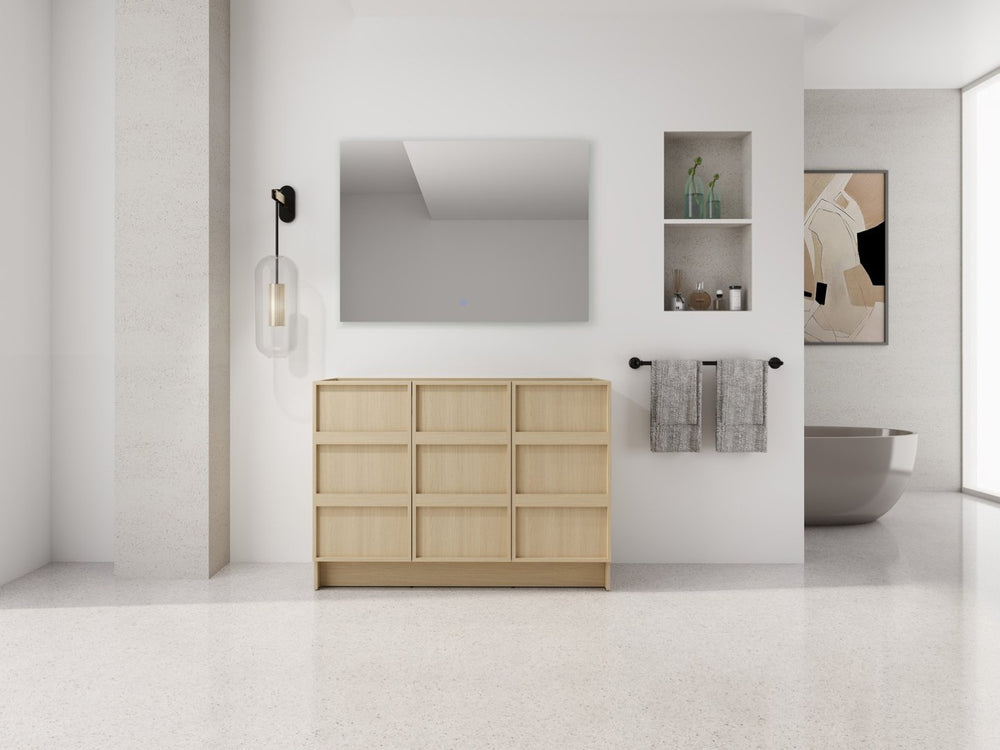 English Elm 48" Freestanding Bathroom Vanity Plywood Cabinet Dune Oak Soft-close Doors Modern W999P392901