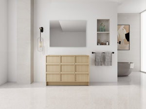 English Elm 48" Freestanding Bathroom Vanity Plywood Cabinet Dune Oak Soft-close Doors Modern W999P392901