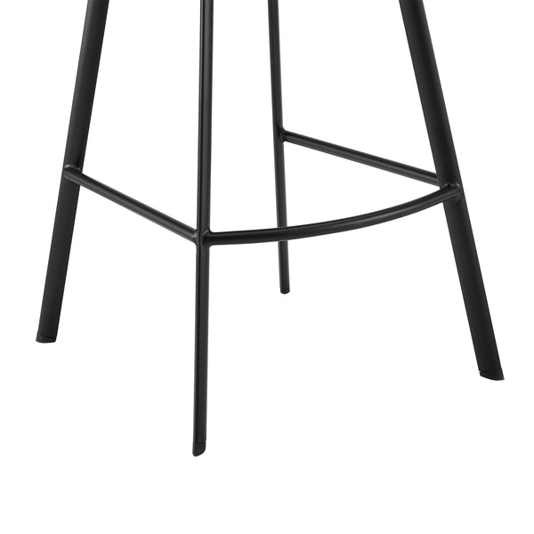 English Elm Amorel 30" Black Faux Leather Swivel Bar Stool with 4-Leg Metal Base — Durable, Stylish Seating B2736P268590