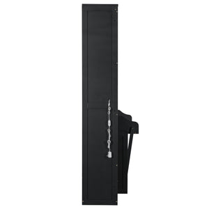 English Elm Queen Murphy Platform Bed with Foldaway Cabinet, Built-In LED, Side Cabinets & Drawers for Small Spaces Black N7090002226B