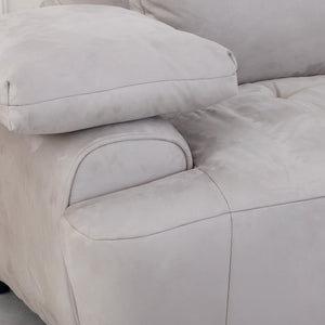 English Elm 86.6″ Modern Large Two-Seat Sofa with High Seat Height, Plush Suede Upholstery, Sleek Lofty Design Light Gray W1767S00003