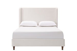 English Elm Harper Tall Upholstered Bed – 54" Headboard, Cream Chenille, Easy Assembly, No Box Spring Needed! B083P227886