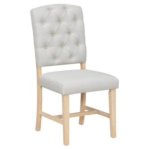 English Elm Trexm Retro 5 Piece Extendable Round Dining Set with Button Tufted Upholstered Chairs Natural ST000094AAN-2026
