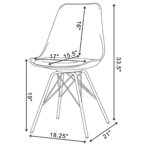 English Elm Marli Leatherette Dining Chairs with Chrome Eiffel Legs Modern Pair for Stylish Rooms B062P447718