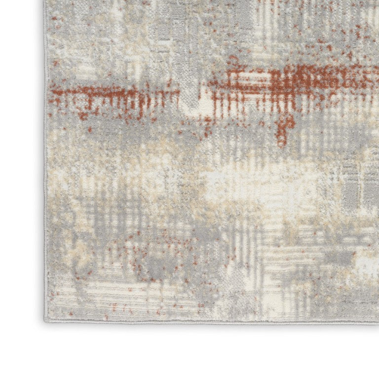 5 X 7 Gray Abstract Polypropylene Area Rug for Living Room Low Pile Modern Decor