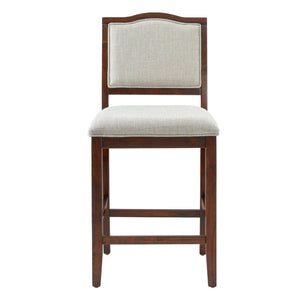 English Elm Counter Height Rubberwood Barstools Set of 2 Upholstered Seats for Kitchen Island Cherry N752P377070C