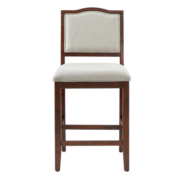 English Elm Counter Height Rubberwood Barstools Set of 2 Upholstered Seats for Kitchen Island Cherry N752P377070C