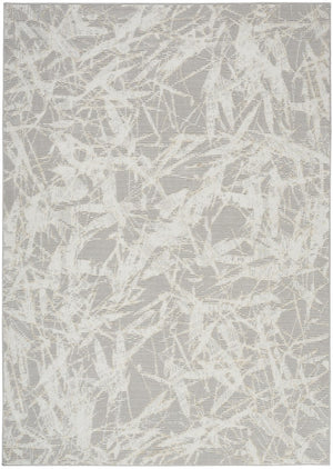 5x7 Gray Abstract Polypropylene Area Rug Power Loomed for Living Room Decor