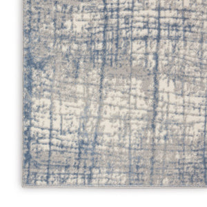 6 X 9 Ivory Abstract Polyester Area Rug Power Loomed for Living or Dining Rooms
