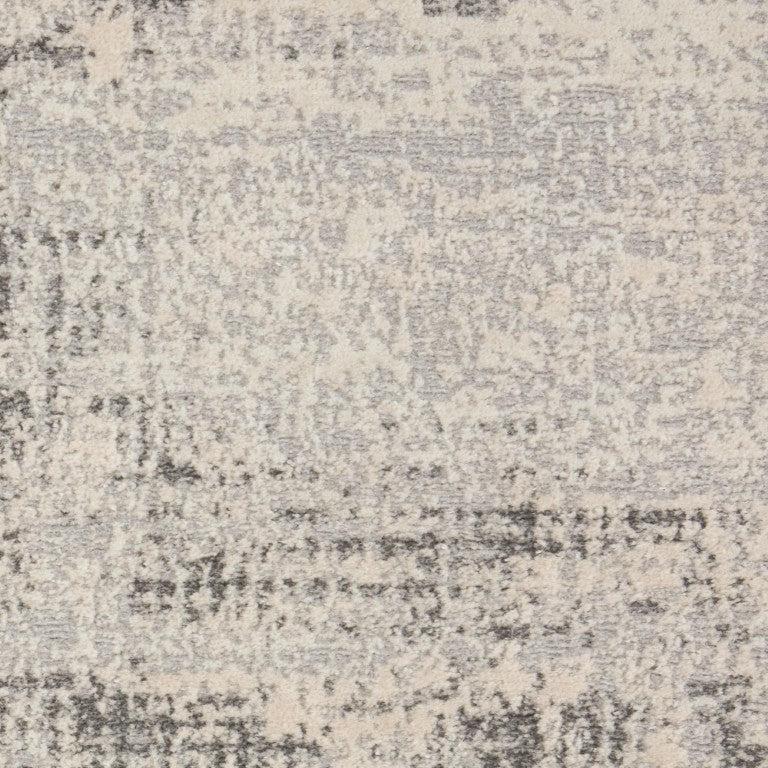 HomeRoots 6 X 9 Ivory Abstract Polypropylene Area Rug for Living Room Low Pile Modern 573027