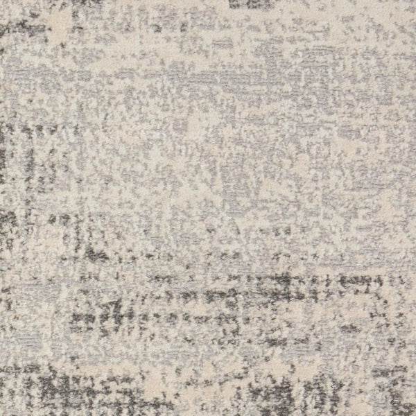 HomeRoots 6 X 9 Ivory Abstract Polypropylene Area Rug for Living Room Low Pile Modern 573027