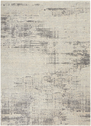 6 X 9 Ivory Abstract Polypropylene Area Rug for Living Room Low Pile Modern
