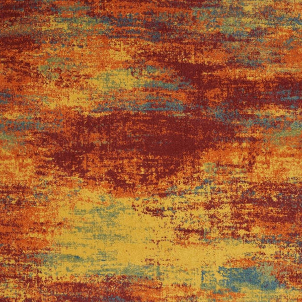 HomeRoots 7' X 10' Vibrant Flame Abstract Indoor Outdoor Area Rug – Durable, Stylish, Easy Care for Any Space! 573050