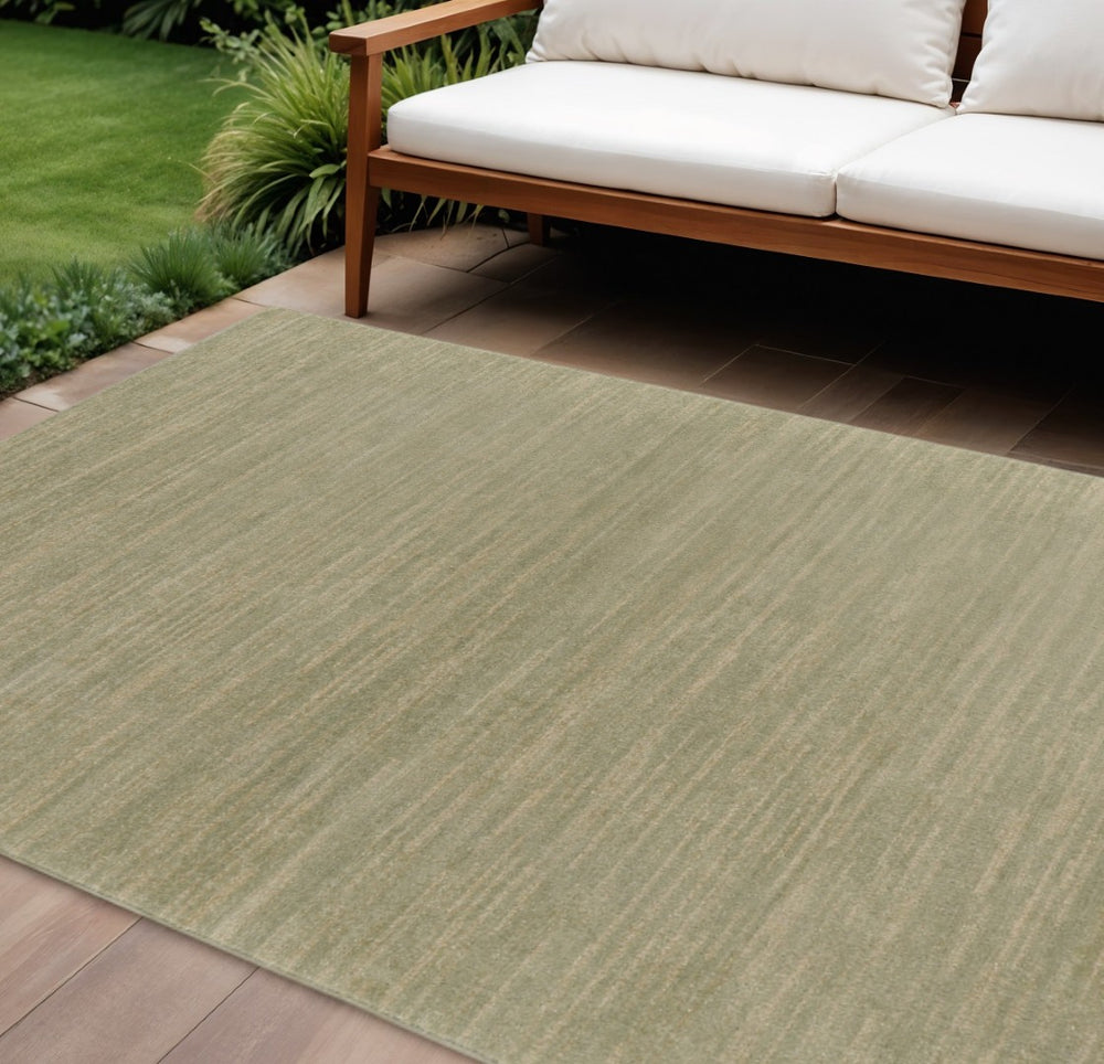 HomeRoots 7' Green and Gold Abstract Area Rug - Stylish Indoor/Outdoor Design, Durable, Low-Maintenance, Versatile 573051