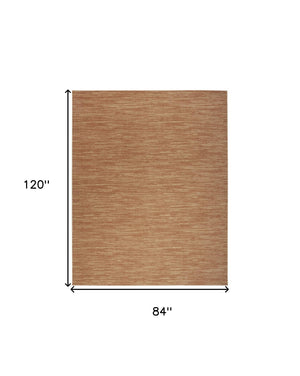 HomeRoots 7' X 10' Rust Abstract Area Rug - Stylish Indoor/Outdoor Floor Covering for Modern Living Spaces 573053