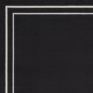 HomeRoots 7' Timeless Black and Ivory Indoor/Outdoor Area Rug - Durable, Stylish, Low-Maintenance Décor Essential 573054