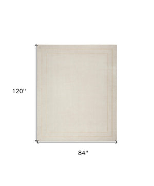 HomeRoots 7' Indoor Outdoor Area Rug in Elegant Ivory and Gold - Durable, Versatile, and Stylish for Any Space 573055
