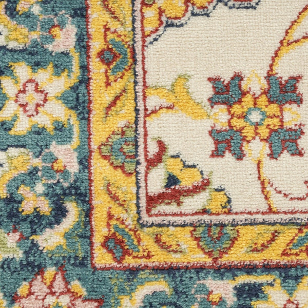 HomeRoots 8' X 10' Ivory and Gold Floral Area Rug - Elegant Indoor/Outdoor Design with Durable Polypropylene Finish 573058