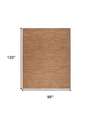 HomeRoots 8' X 10' Rust Abstract Area Rug - Versatile Indoor/Outdoor Design for Modern Spaces and Easy Care 573062
