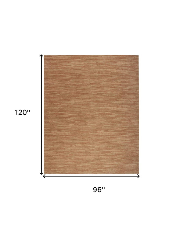 HomeRoots 8' X 10' Rust Abstract Area Rug - Versatile Indoor/Outdoor Design for Modern Spaces and Easy Care 573062