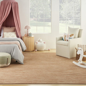 HomeRoots 8' X 10' Rust Abstract Area Rug - Versatile Indoor/Outdoor Design for Modern Spaces and Easy Care 573062
