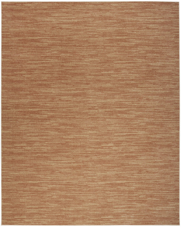 HomeRoots 8' X 10' Rust Abstract Area Rug - Versatile Indoor/Outdoor Design for Modern Spaces and Easy Care 573062