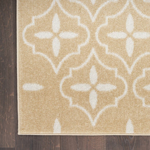 HomeRoots 8' X 10' Beige And Ivory Geometric Area Rug - Stylish, Durable Design for Indoor & Outdoor Spaces 573063