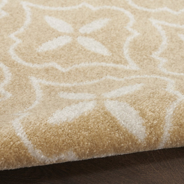 HomeRoots 8' X 10' Beige And Ivory Geometric Area Rug - Stylish, Durable Design for Indoor & Outdoor Spaces 573063