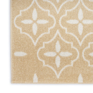 HomeRoots 8' X 10' Beige And Ivory Geometric Area Rug - Stylish, Durable Design for Indoor & Outdoor Spaces 573063