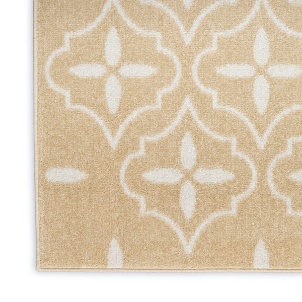 HomeRoots 8' X 10' Beige And Ivory Geometric Area Rug - Stylish, Durable Design for Indoor & Outdoor Spaces 573063