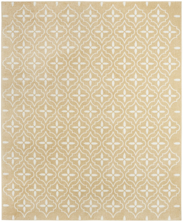 HomeRoots 8' X 10' Beige And Ivory Geometric Area Rug - Stylish, Durable Design for Indoor & Outdoor Spaces 573063