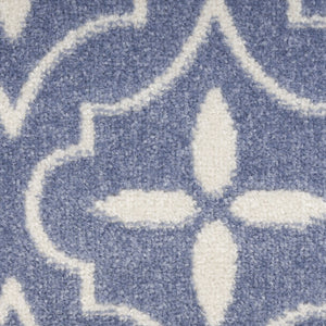 HomeRoots 8' X 10' Blue and Ivory Geometric Area Rug – Stylish, Durable Indoor/Outdoor Solution for Every Space 573065