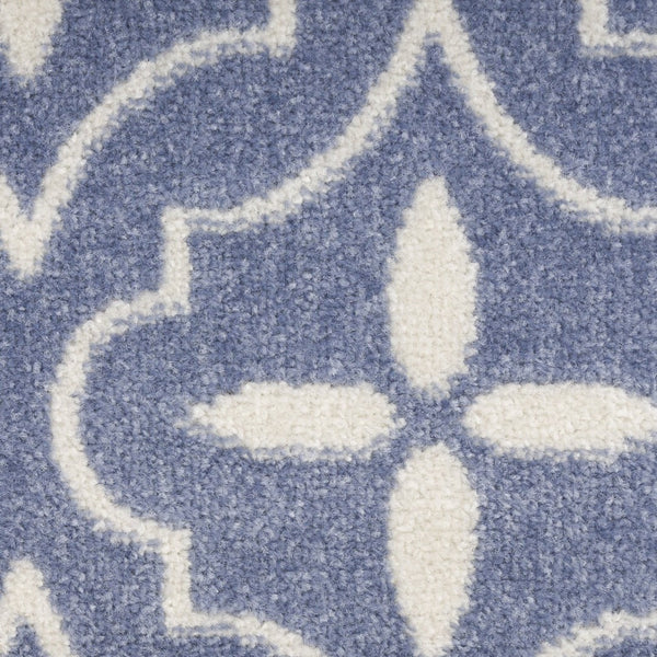 HomeRoots 8' X 10' Blue and Ivory Geometric Area Rug – Stylish, Durable Indoor/Outdoor Solution for Every Space 573065