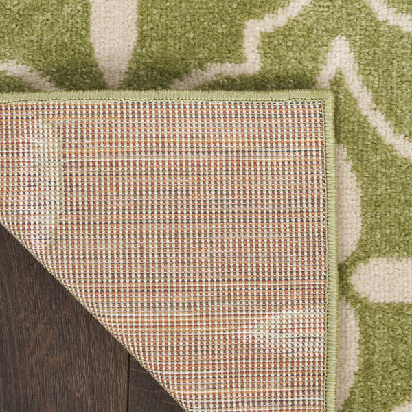 HomeRoots 8' X 10' Green And Ivory Geometric Area Rug – Modern, Durable, Indoor/Outdoor Style for Any Space 573067