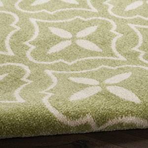 HomeRoots 8' X 10' Green And Ivory Geometric Area Rug – Modern, Durable, Indoor/Outdoor Style for Any Space 573067