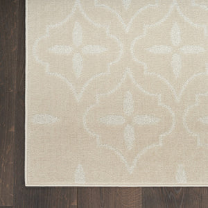 HomeRoots 8' X 10' Beige and Ivory Geometric Indoor-Outdoor Area Rug - Durable, Stylish, Versatile Design for Any Space 573068