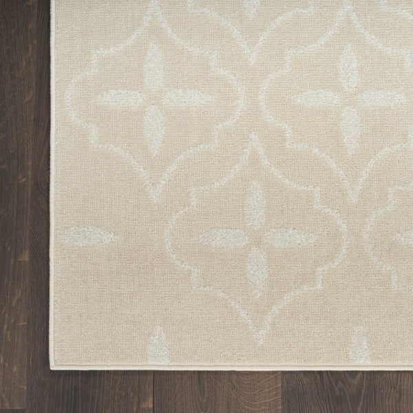 HomeRoots 8' X 10' Beige and Ivory Geometric Indoor-Outdoor Area Rug - Durable, Stylish, Versatile Design for Any Space 573068