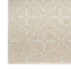 HomeRoots 8' X 10' Beige and Ivory Geometric Indoor-Outdoor Area Rug - Durable, Stylish, Versatile Design for Any Space 573068