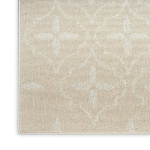 HomeRoots 8' X 10' Beige and Ivory Geometric Indoor-Outdoor Area Rug - Durable, Stylish, Versatile Design for Any Space 573068