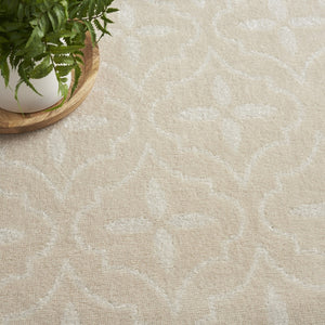 HomeRoots 8' X 10' Beige and Ivory Geometric Indoor-Outdoor Area Rug - Durable, Stylish, Versatile Design for Any Space 573068