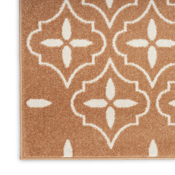 HomeRoots 8' X 10' Copper Geometric Area Rug - Stylish Indoor/Outdoor Design with Low Maintenance & Durability 573070
