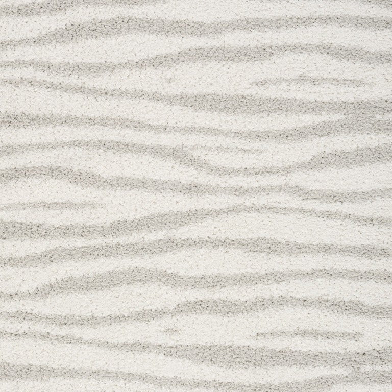 5x7 Gray Shag Area Rug Plush Polyester Abstract Pile for Living Room or Bedroom