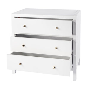 Butler Specialty Nora Elegant Wood 3 Drawer Chest - Timeless Design With Spacious Storage For Your Living Space White Acacia Wood,Acacia Veneer,Mdf,Pine Wood And Antimony Metal Hardware 5731304-butler