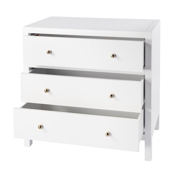 Butler Specialty Nora Elegant Wood 3 Drawer Chest - Timeless Design With Spacious Storage For Your Living Space White Acacia Wood,Acacia Veneer,Mdf,Pine Wood And Antimony Metal Hardware 5731304-butler