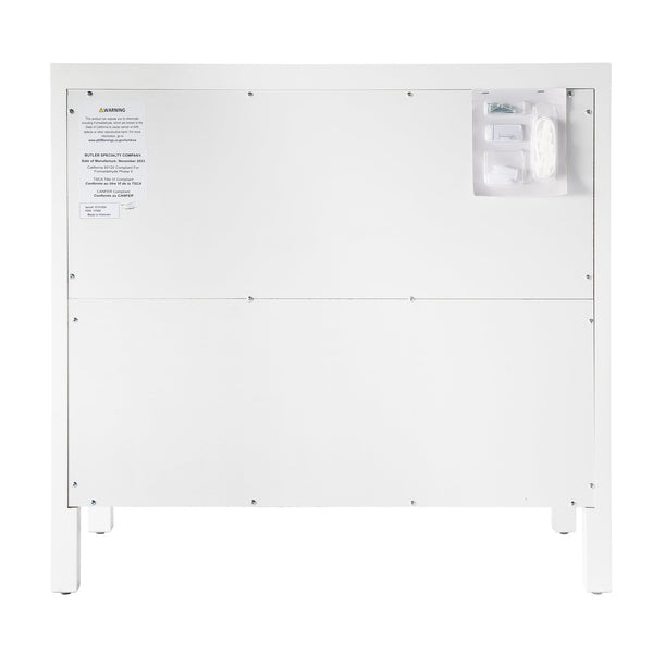 Butler Specialty Nora Elegant Wood 3 Drawer Chest - Timeless Design With Spacious Storage For Your Living Space White Acacia Wood,Acacia Veneer,Mdf,Pine Wood And Antimony Metal Hardware 5731304-butler