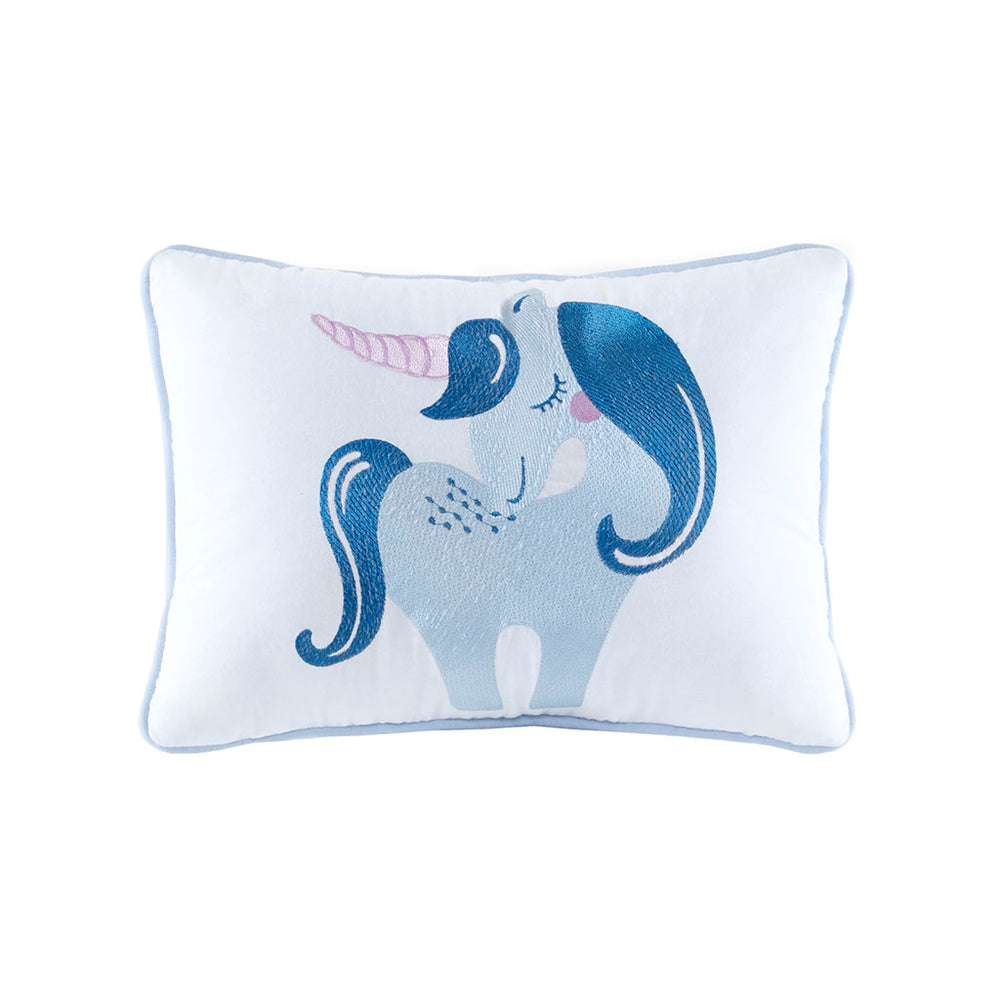 JLA Home Urban Habitat Kids - 6 Reversible Cotton Daybed Set Twin with Embroidered Unicorn Pillow, OEKO-TEX, Antimicrobial, Soft Clouds UHK13-0084